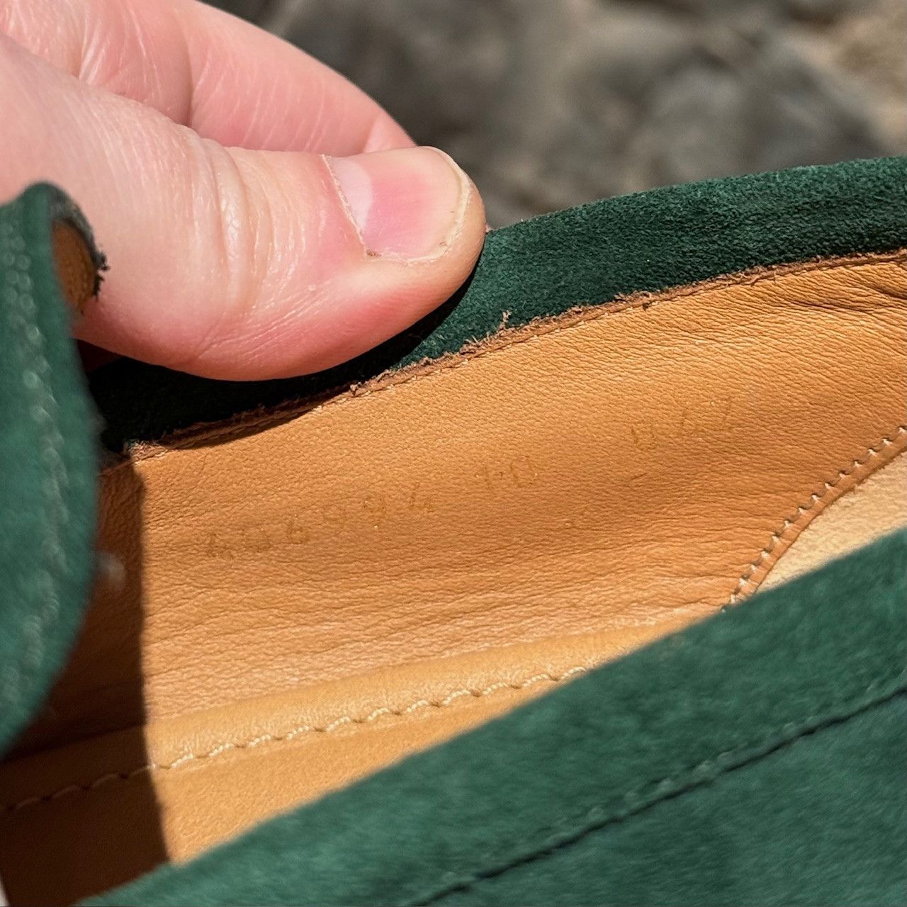 Gucci Gucci Green Suede Jordaan Horsebit Accent Loafers Size US 11 / EU 44 - 10 Thumbnail