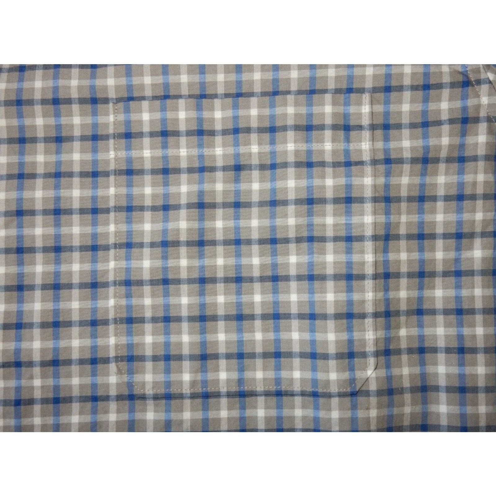 Liz Claiborne VINTAGE Claiborne Men's Dress Shirt Big & Tall 3XLT Long Sleeve Plaid Cotton Gray Size US XXL / EU 58 / 5 - 3 Thumbnail