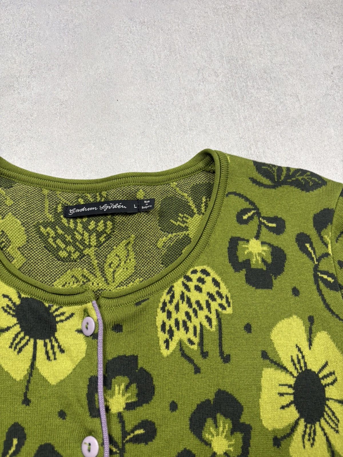 Other Gudrun Sjödén Floral Cardigan Green Organic Cotton Size L Size US L / EU 52-54 / 3 - 10 Thumbnail
