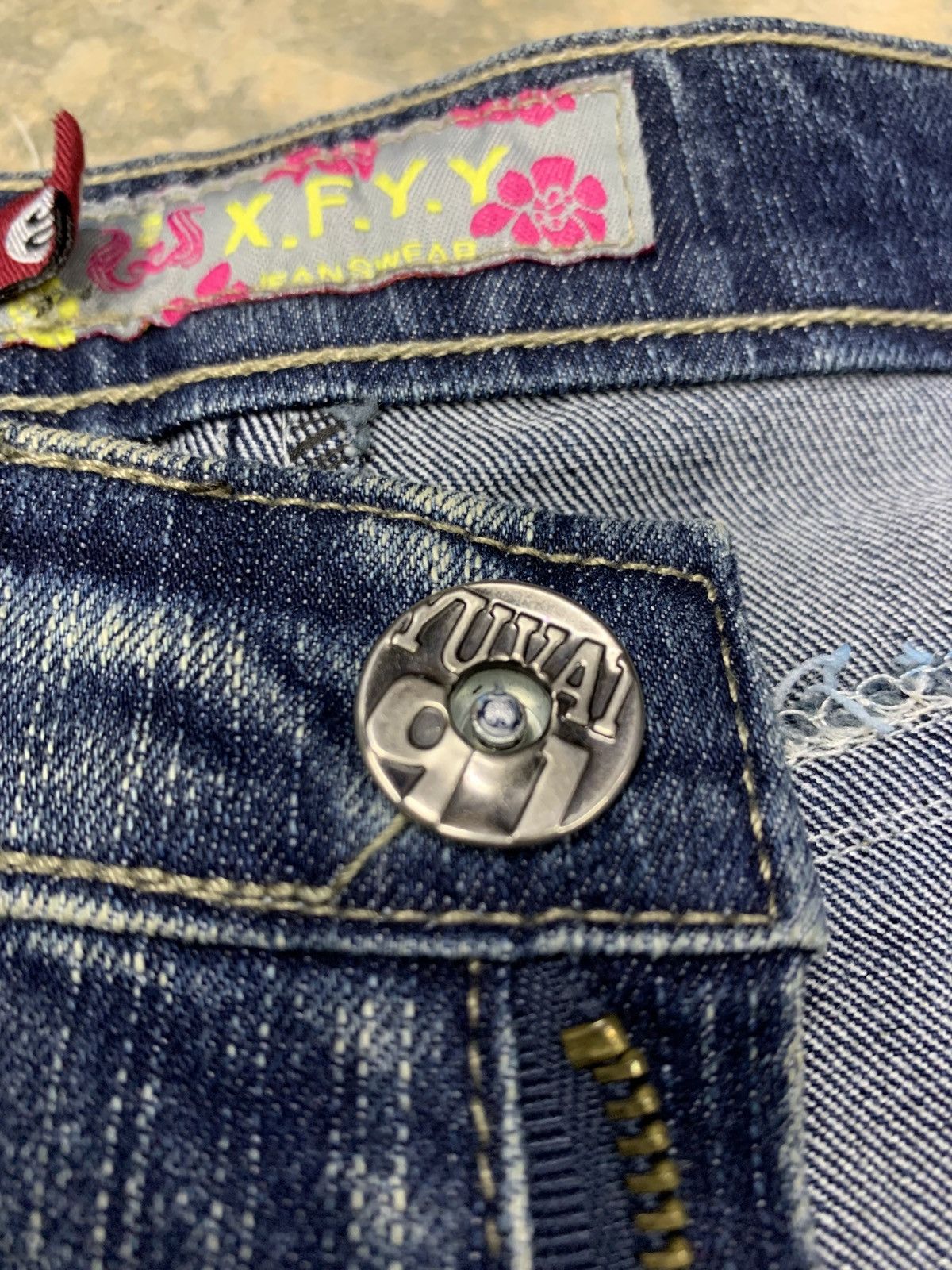 Japanese Brand × Vintage Flare denim X.F.Y.Y jean nice design Size 29" - 14 Thumbnail