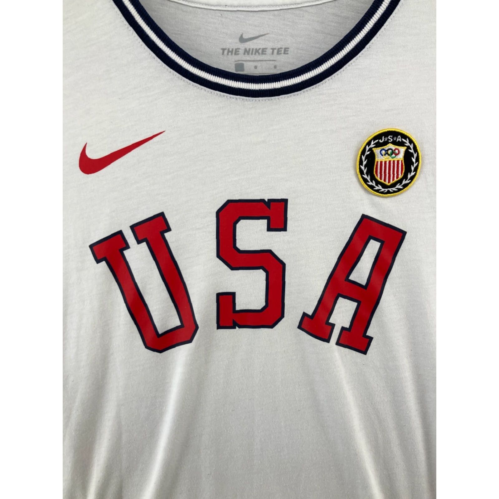 Nike Nike Mens T-Shirt Large White USA Swoosh Athletic Tee Shirt Size US L / EU 52-54 / 3 - 7 Thumbnail