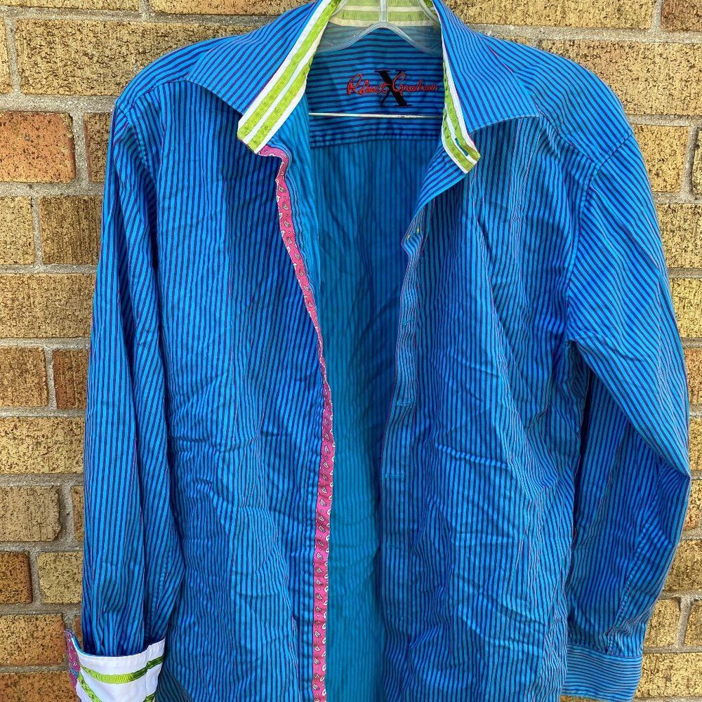 Robert Graham Robert Graham X Striped Tailored Fit Shirt Pattern Accents Size US L / EU 52-54 / 3 - 2 Thumbnail