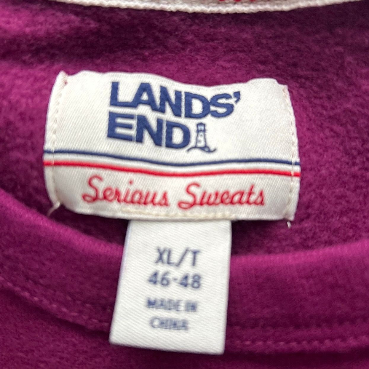 Lands' End Lands End Mens Burgundy Long Sleeve Crew Sweatshirt XL 46-48 Size US XL / EU 56 / 4 - 3 Thumbnail