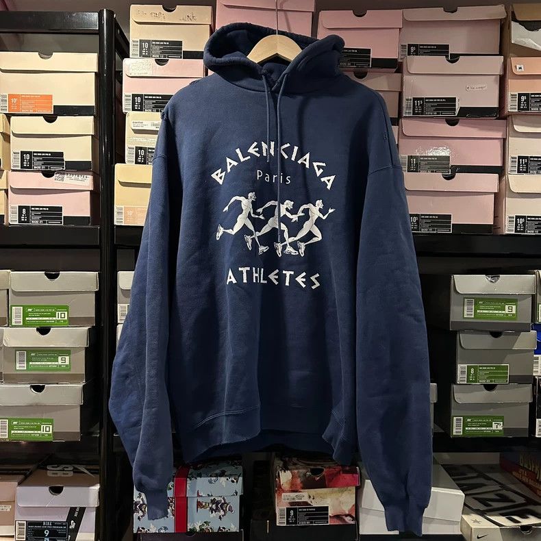 Balenciaga Balenciaga Blue destruction makes old marathon hooded swea Size US XS / EU 42 / 0 - 1 Thumbnail