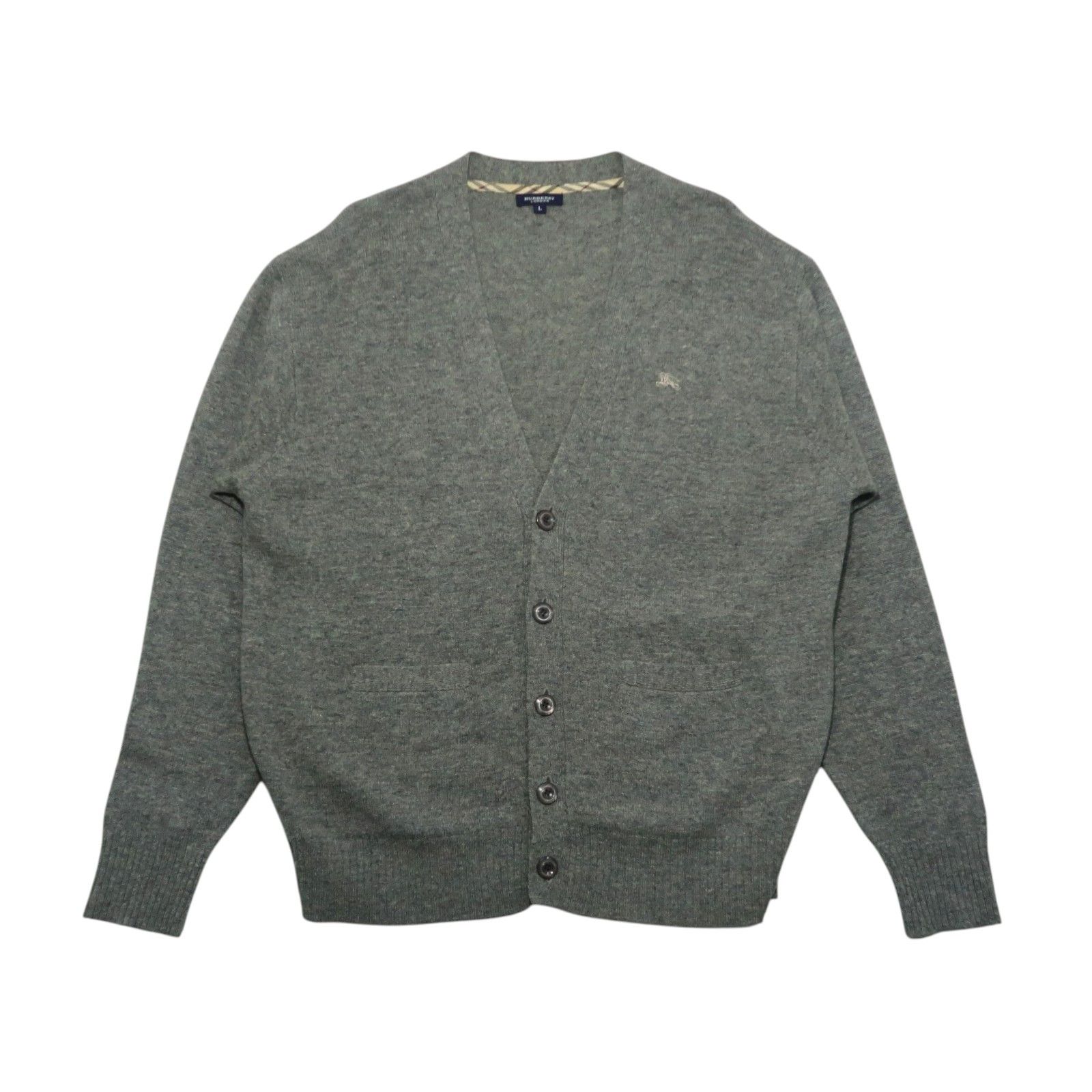 Burberry Vintage 90s Burberry London Wool Knit Cardigan Size US L / EU 52-54 / 3 - 1 Thumbnail