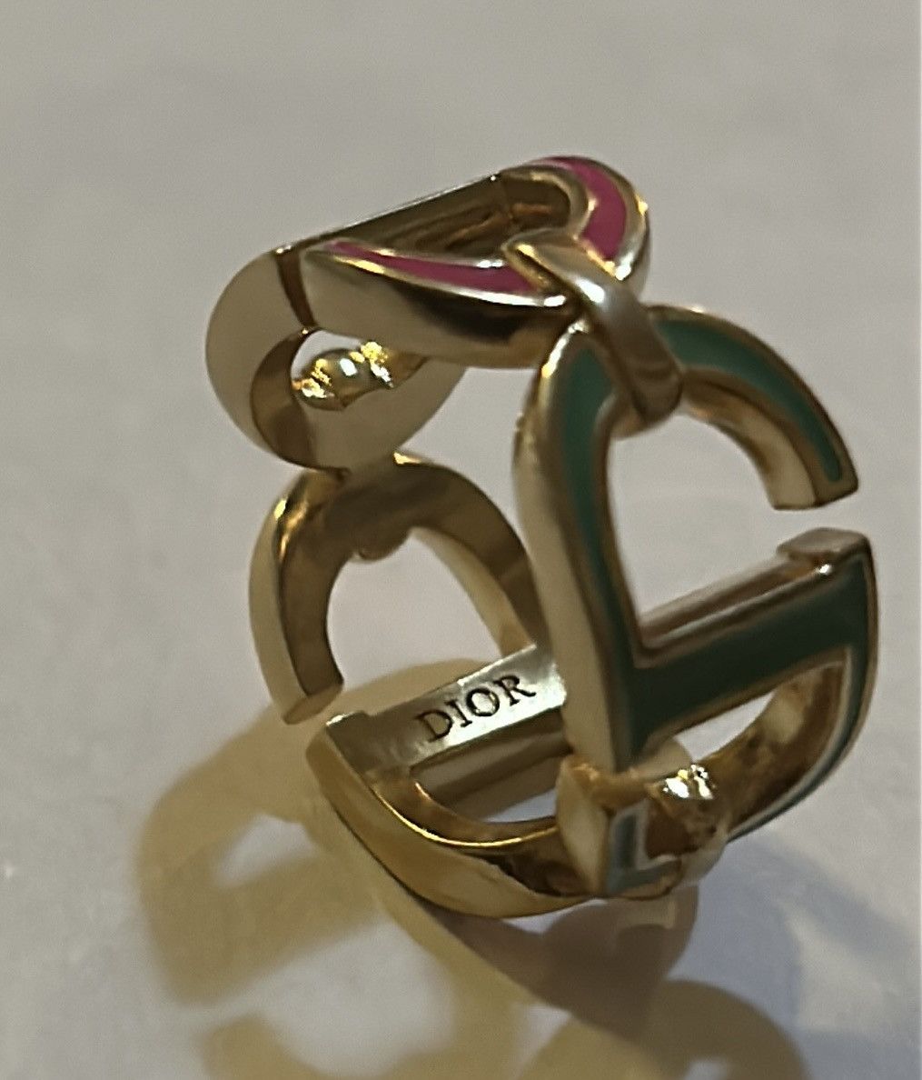Dior Christian Dior 30 MONTAIGNE RING Gold-Finish Metal Lacquer Size ONE SIZE - 8 Thumbnail