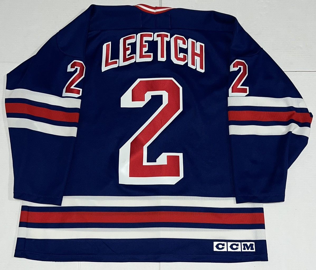 Ccm Vintage New York Rangers Brian Leetch Jersey Ccm 90s Xl Size US XL / EU 56 / 4 - 2 Thumbnail