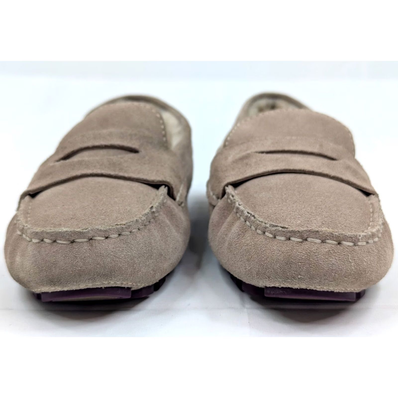 Vintage VINTAGE L.L. Bean Penny Loafer Women 6B Beige Suede Shearling Lined Nike Air Sole Size US 8 / IT 38 - 4 Thumbnail