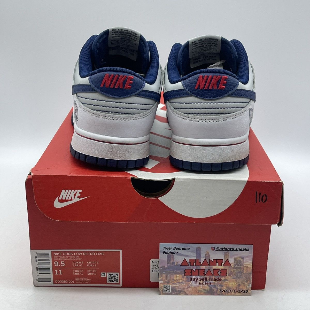 Nike NBA x dunk low 75th anniversary nets Size US 9.5 / EU 42-43 - 3 Thumbnail