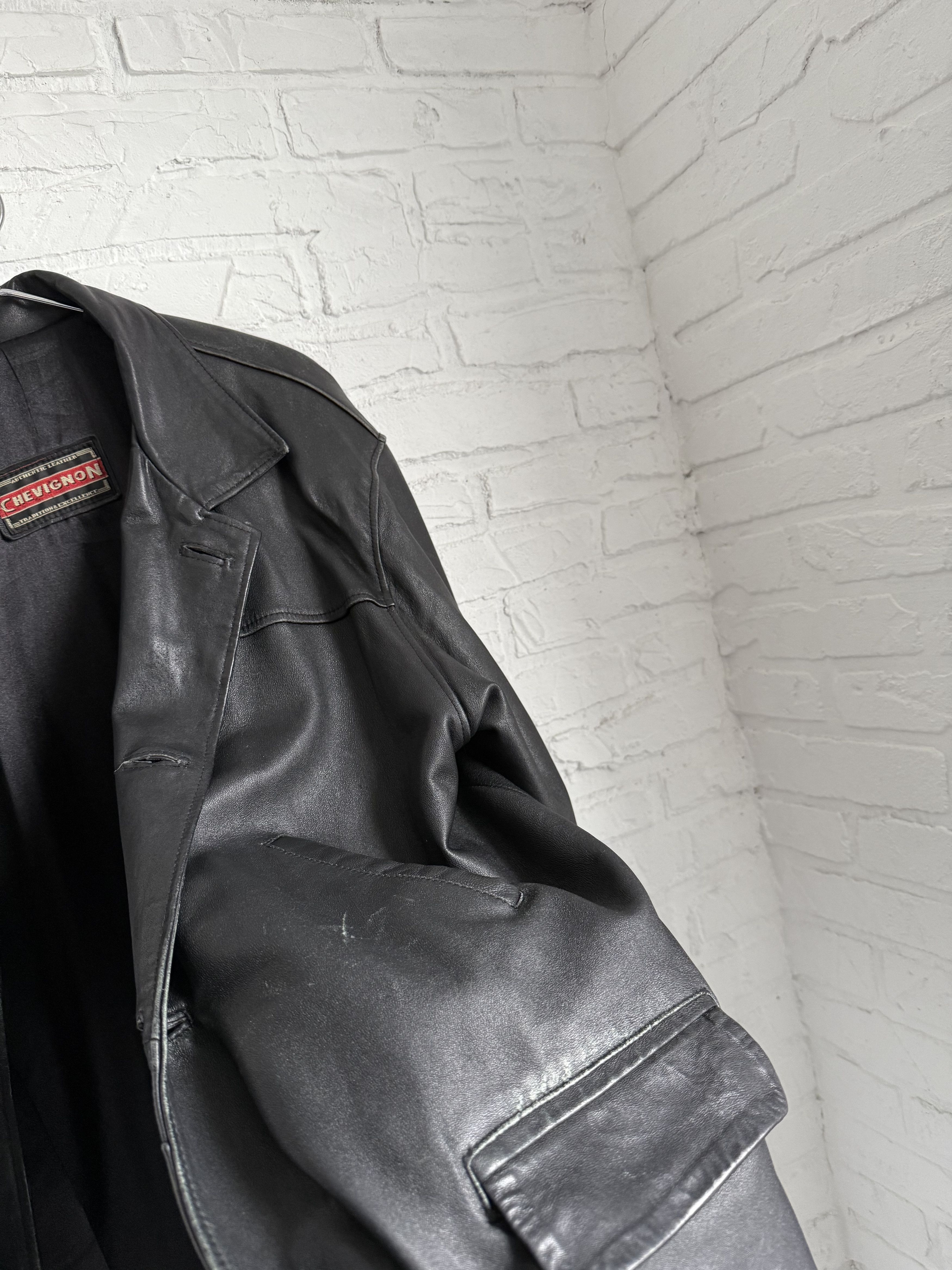 Chevignon Vintage 80s Chevignon leather coat jacket Size US XL / EU 56 / 4 - 5 Thumbnail