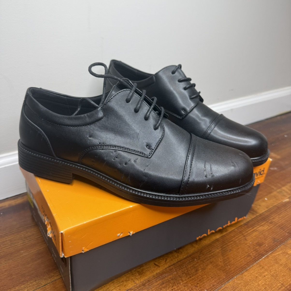 Other Robert David Men's Black Cap-Toe Derby Oxfords Size US 10.5 / IT 40.5 - 2 Thumbnail