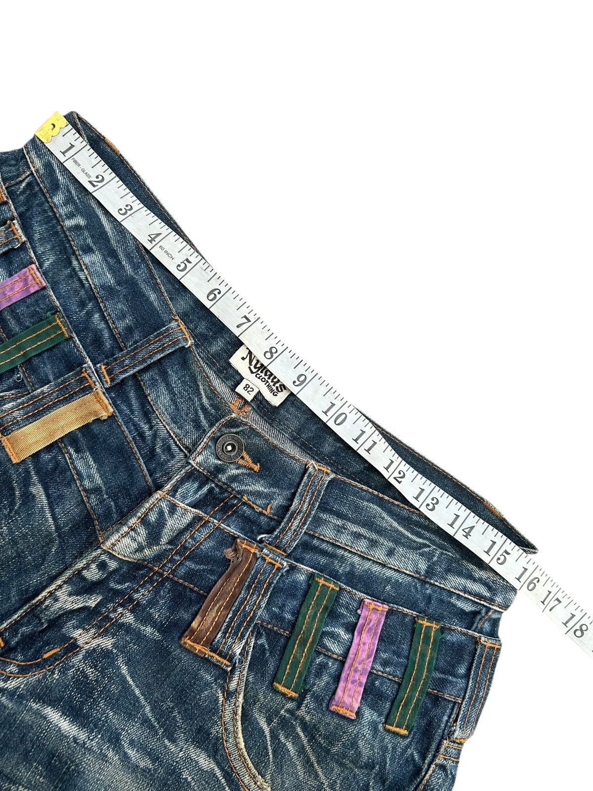 Kapital Nylaus Double Waist Distressed Denim Jeans Size US 32 / EU 48 - 14 Thumbnail