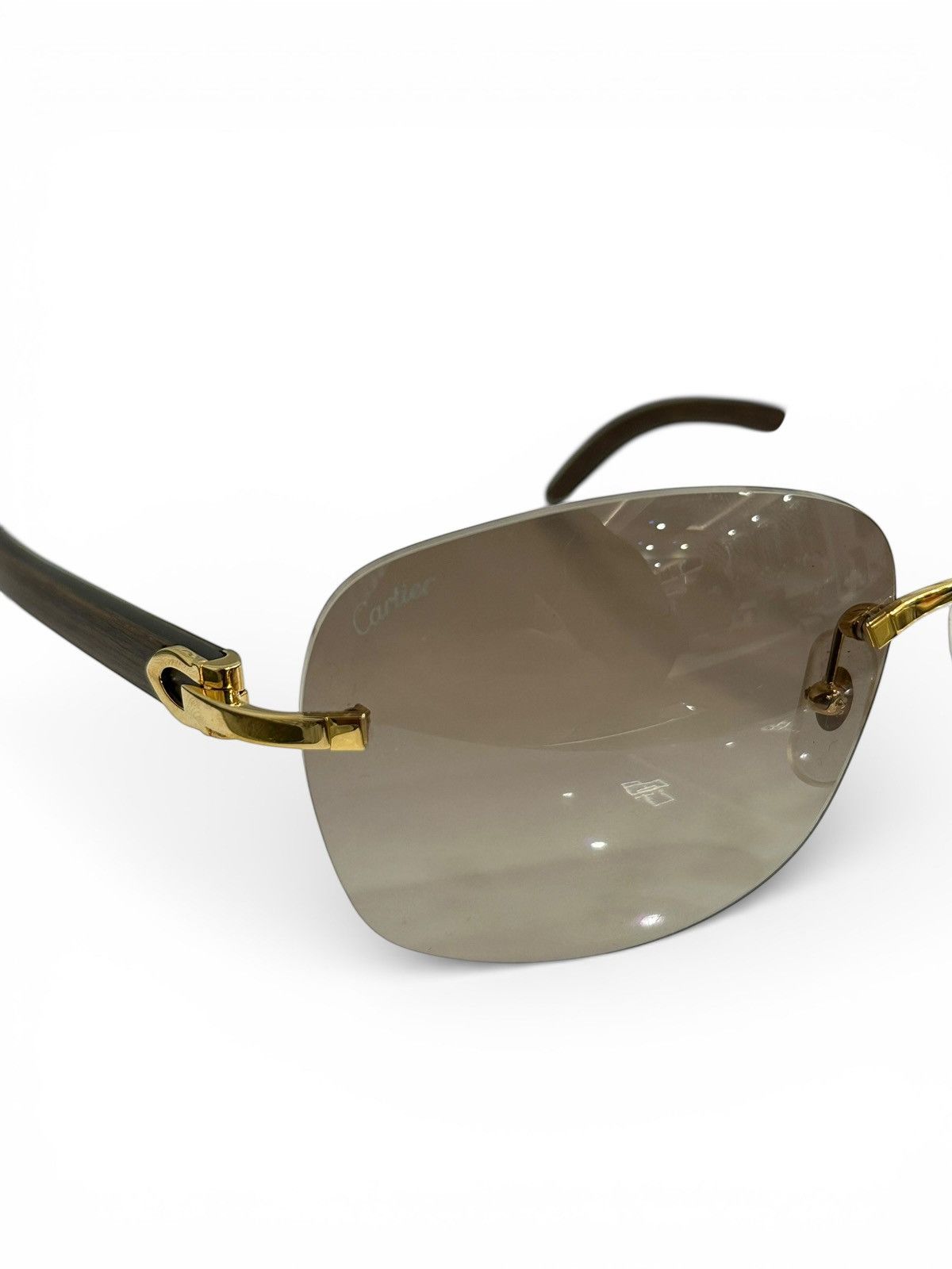 Cartier Cartier Brown Wood Frames *Custom Lenses* Size ONE SIZE - 1 Thumbnail