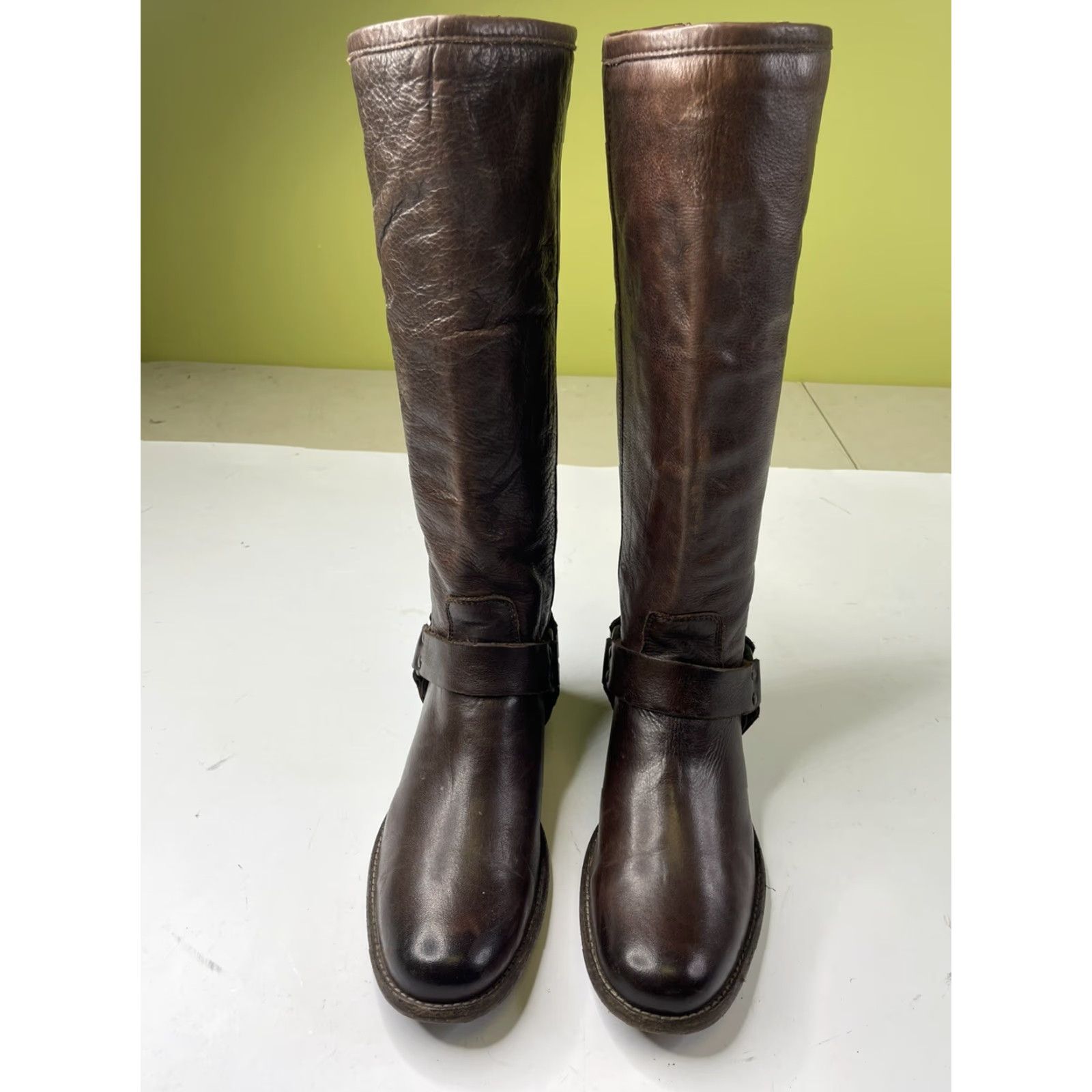 Frye Frye Riding Boots Womens 7.5 B Brown Leather Full Zip Calf Equestrian Boot Men? Wait. Size US 8 / IT 38 - 3 Thumbnail