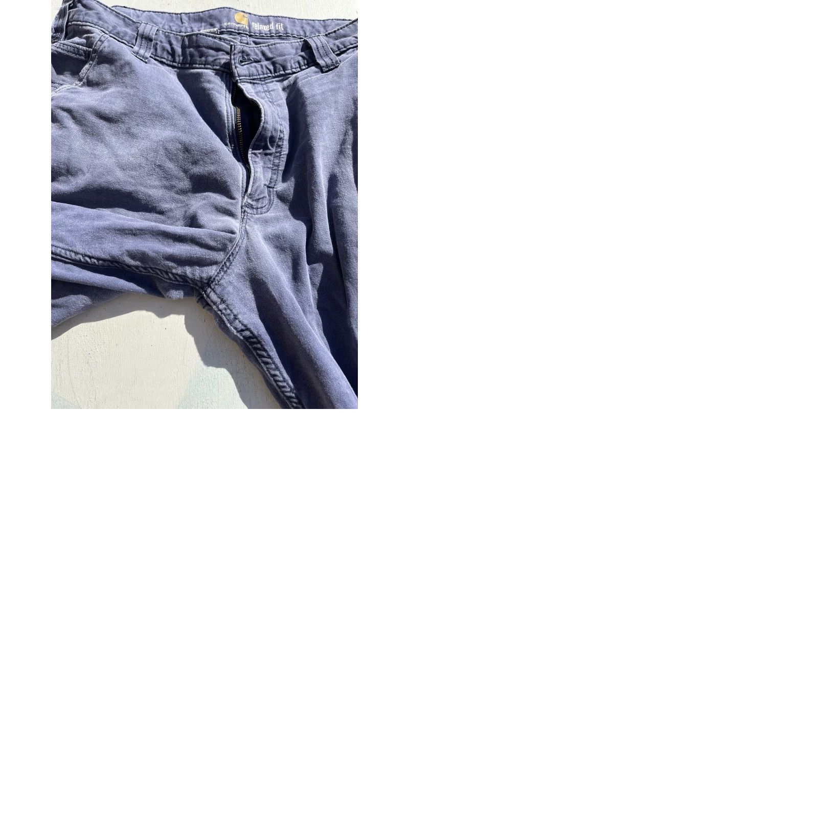 Carhartt Carhartt Pants Blue Solid 36x30 Workwear Uniform Khakis Cargo Logo Pockets Zipper Button Men’s Regular Straight Size US 36 / EU 52 - 9 Thumbnail