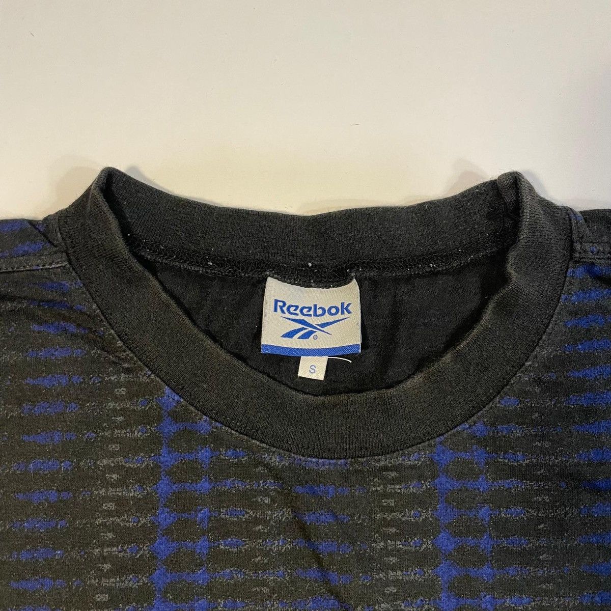 Reebok Reebok black and blue checkered short t-shirt vintage 90s Size US S / EU 44-46 / 1 - 6 Thumbnail