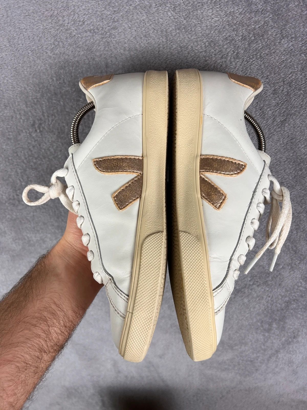 Designer × Veja Wata Veja leather white gold sneakers Size US 7 / IT 37 - 8 Thumbnail