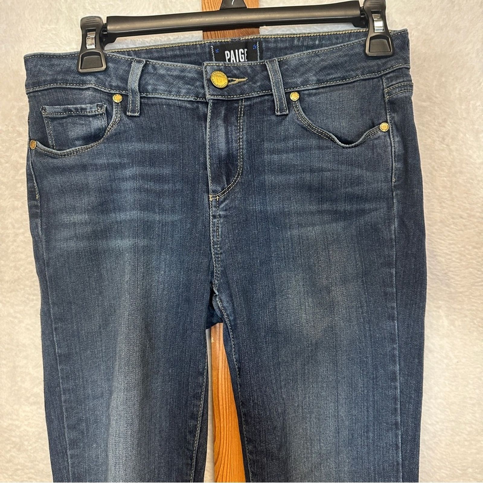 Paige Paige Verdugo Ankle Dark Wash Distressed Skinny Jeans Sz 29 Size 29" - 2 Thumbnail