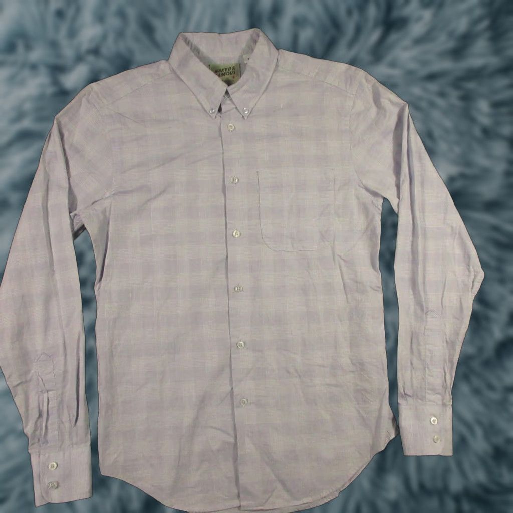Vintage Naked & Famous Shirt Mens M Blue White Stripe Button Down Denim Cotton Casual Vintage: No Size US M / EU 48-50 / 2 - 1 Thumbnail
