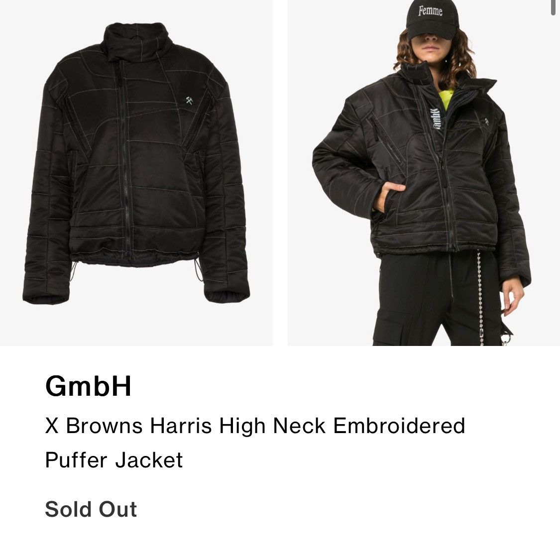 GmbH GmbH X Browns Harris High Neck Embroidered Puffer Jacket Size US XS / EU 42 / 0 - 6 Thumbnail