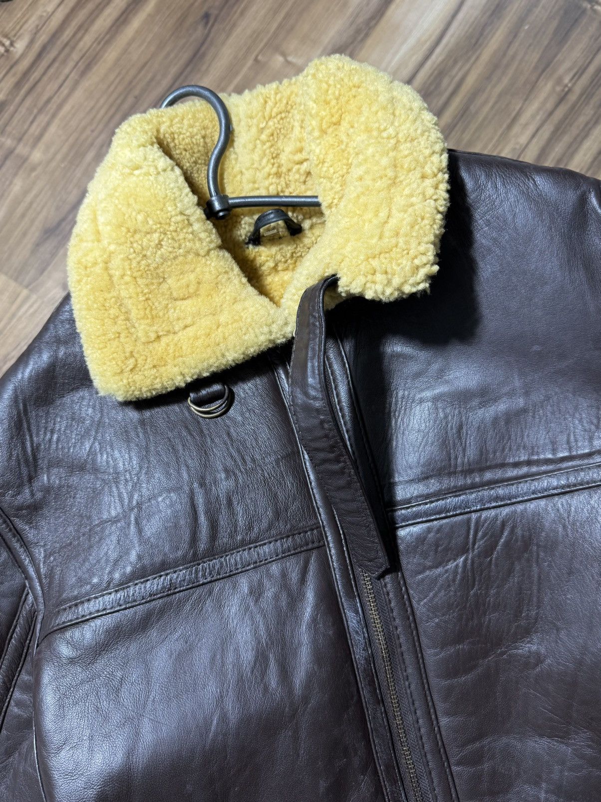 Vintage Vintage 90s Aviator Winter Leather Sherpa Jacket Size US XL / EU 56 / 4 - 2 Thumbnail