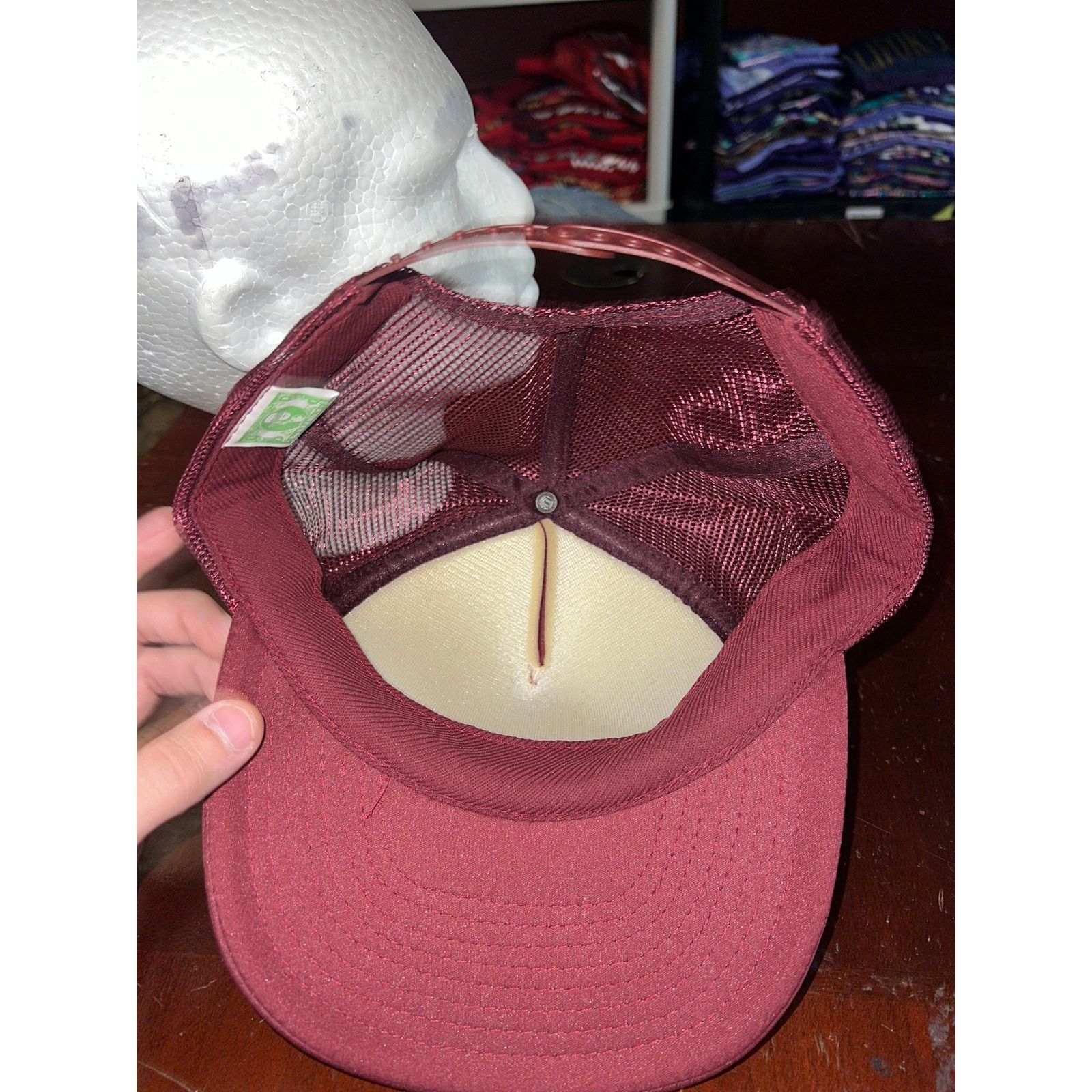 Vintage Vintage Maroon Blank Hat Dark Red George Washington Dollar Size ONE SIZE - 6 Thumbnail