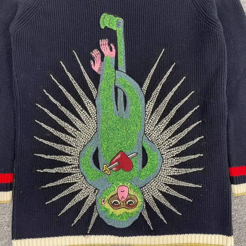 Gucci Gucci Gold thread pearl rhinestone heavy industry knitted c Size S / US 4 / IT 40 - 3 Thumbnail