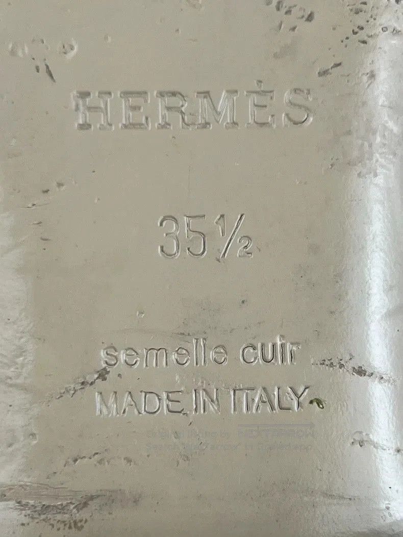 Hermes Hermes Beige Leather Mules with Gold Buckle. Size US 5 / EU 37 - 6 Thumbnail