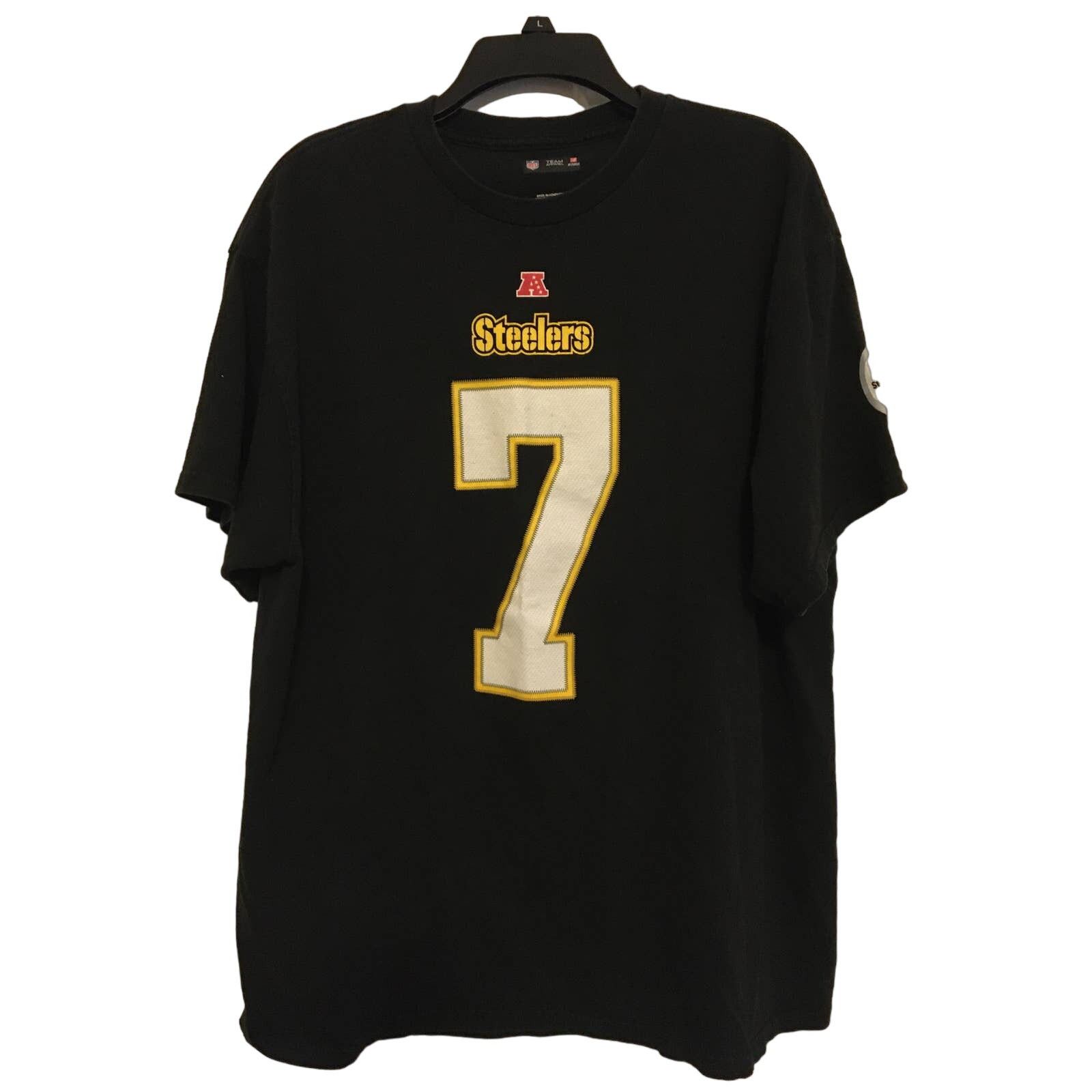NFL Steelers NFL Team Apparel Roethlisberger 7 XL Black T Shirt Size US XL / EU 56 / 4 - 1 Thumbnail