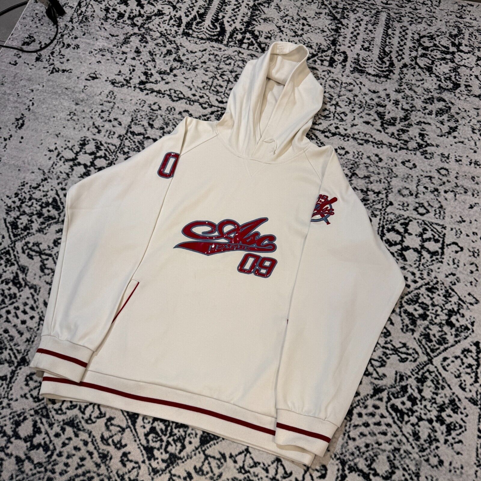 Vintage Vintage White Cotton Hoodie Size XL Asc League Hip Hop Size US XL / EU 56 / 4 - 2 Thumbnail
