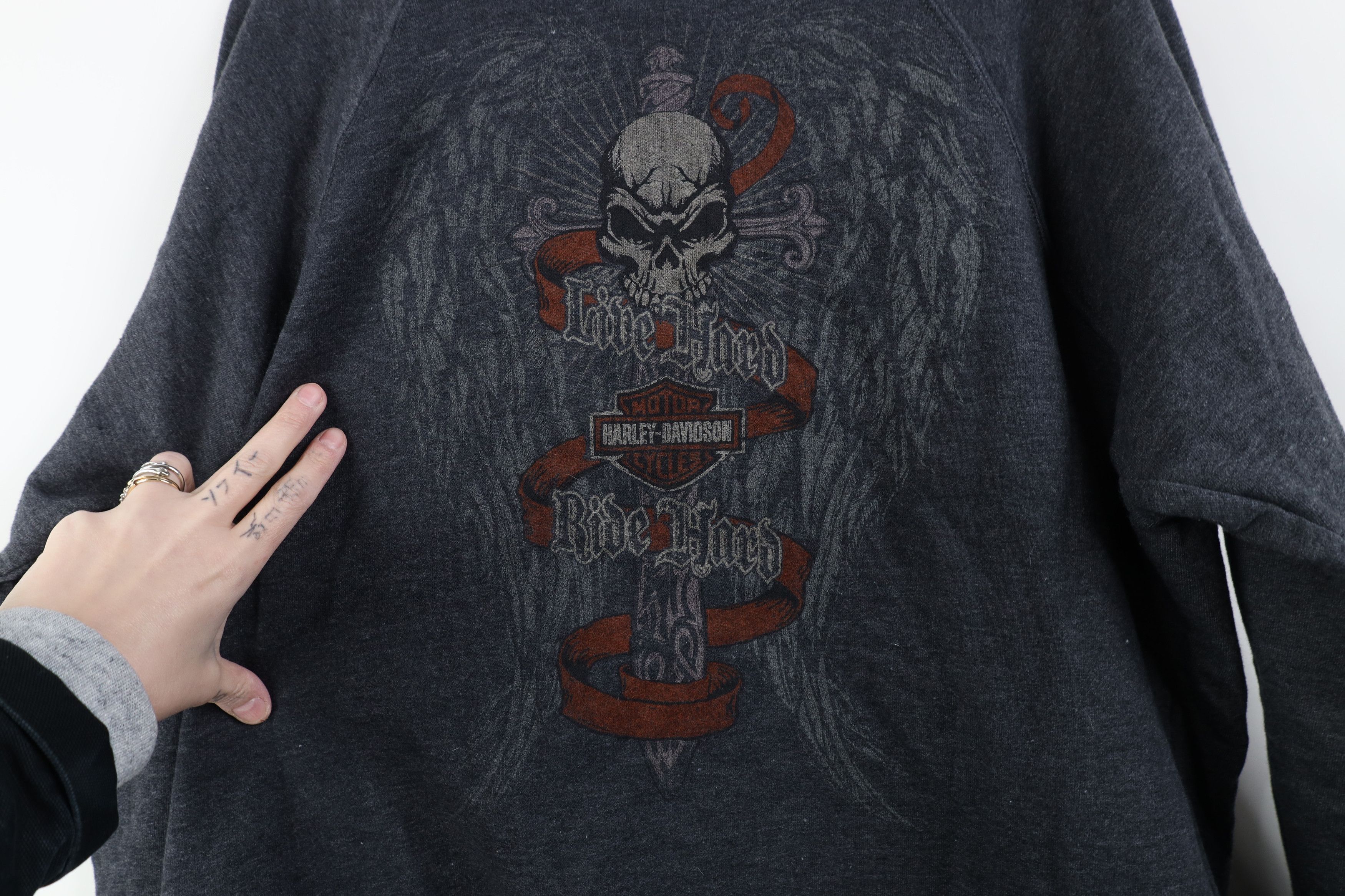 Harley Davidson Vintage Y2K Harley Davidson Tribal French Terry Sweatshirt Size XL / US 12-14 / IT 48-50 - 13 Thumbnail