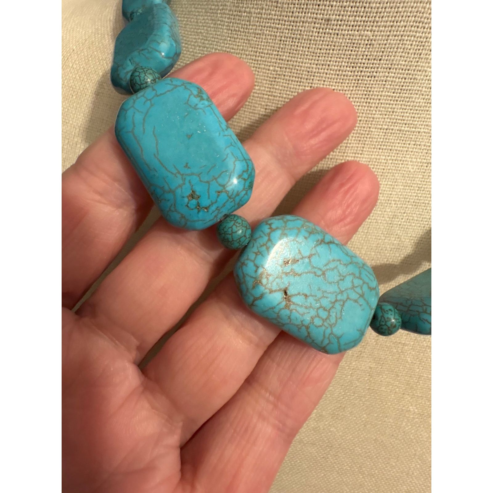 Other Dyed Howlite Turquoise Look 16” Statement Necklace Size ONE SIZE - 5 Thumbnail