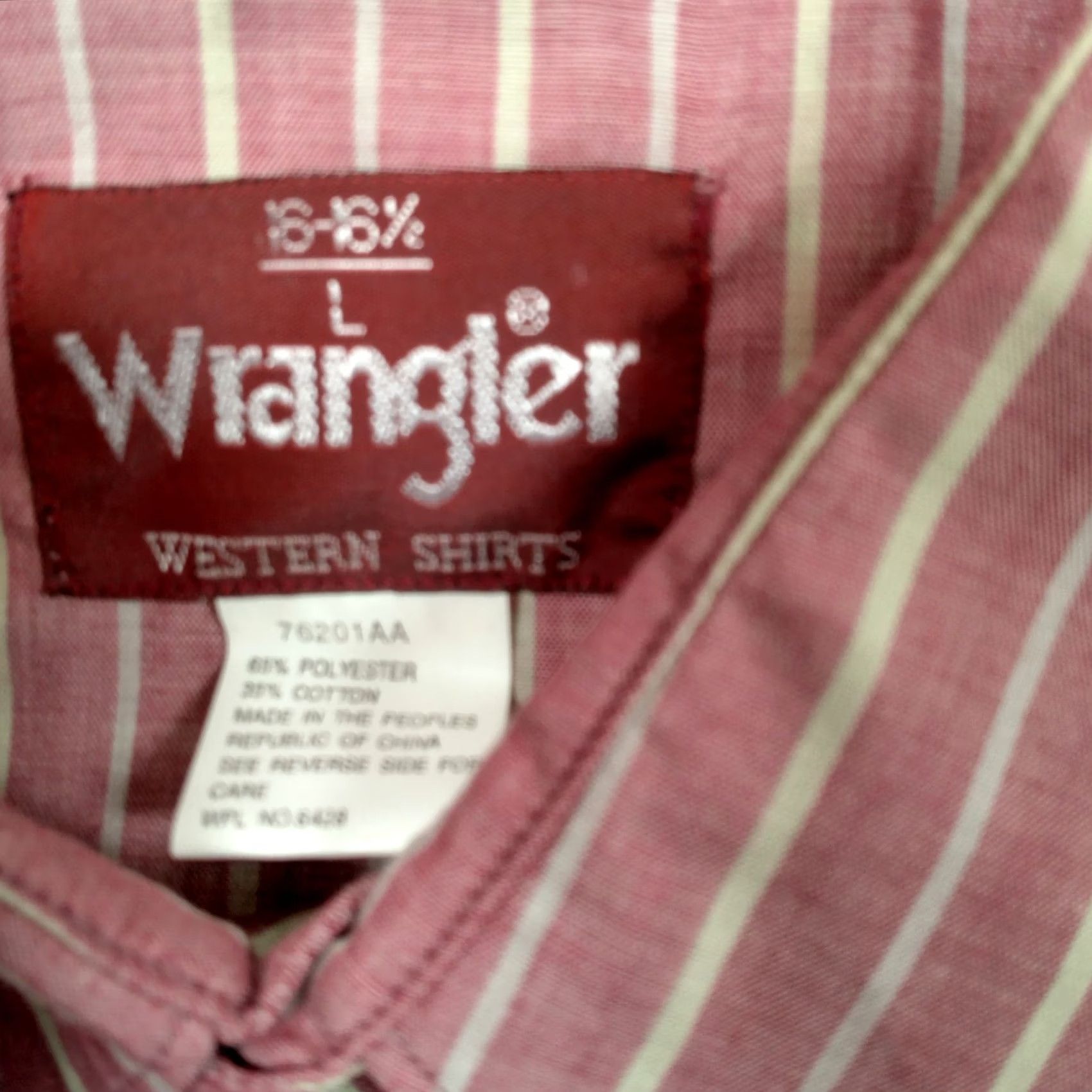 Wrangler Wrangler Western Shirt Maroon Beige Stripe Pearl Snap Ranch Size 16-16 1/2 Men Size US L / EU 52-54 / 3 - 7 Thumbnail