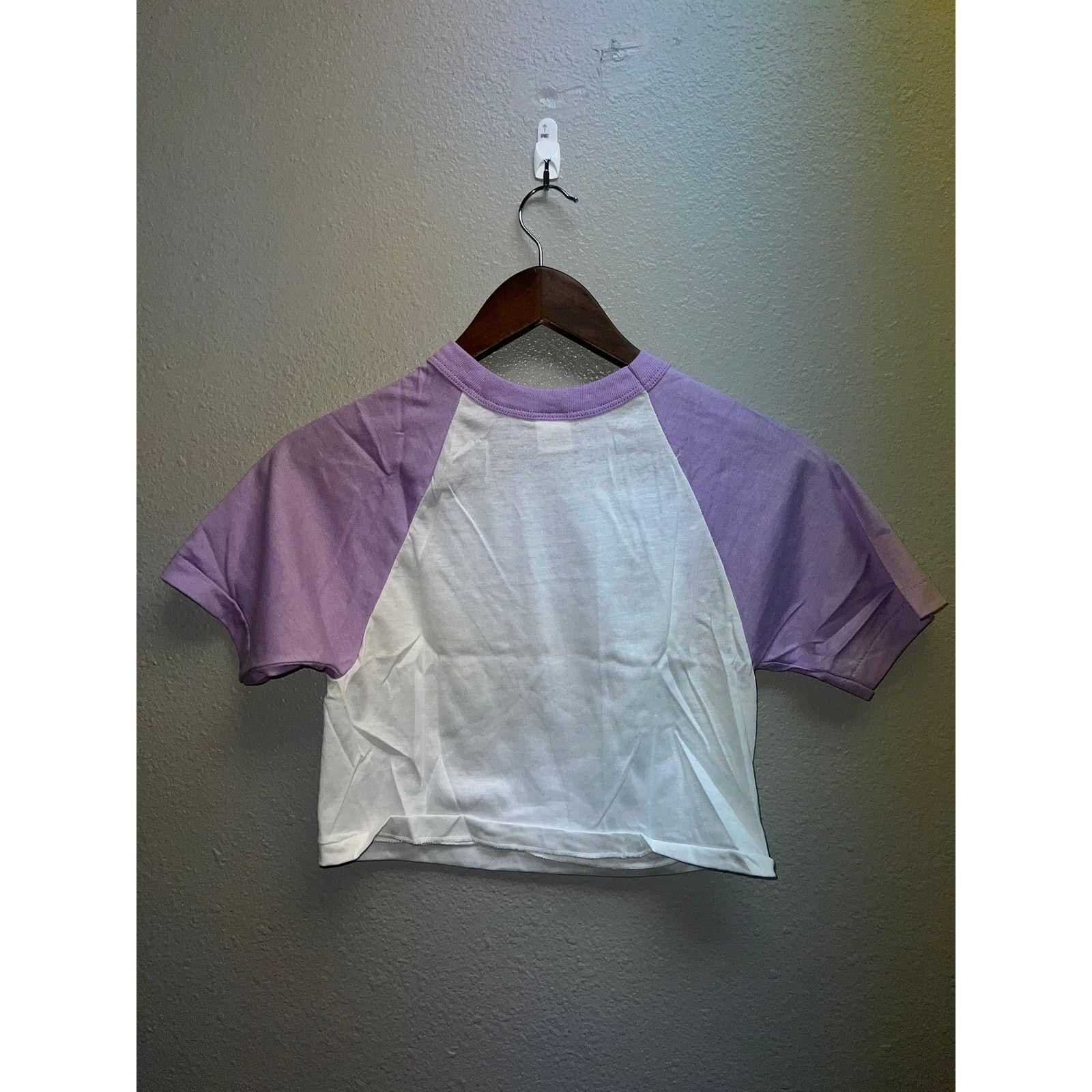Other 80s Women's Sportswear White Purple Crop Top Shirt Women S Size S / US 4 / IT 40 - 6 Thumbnail