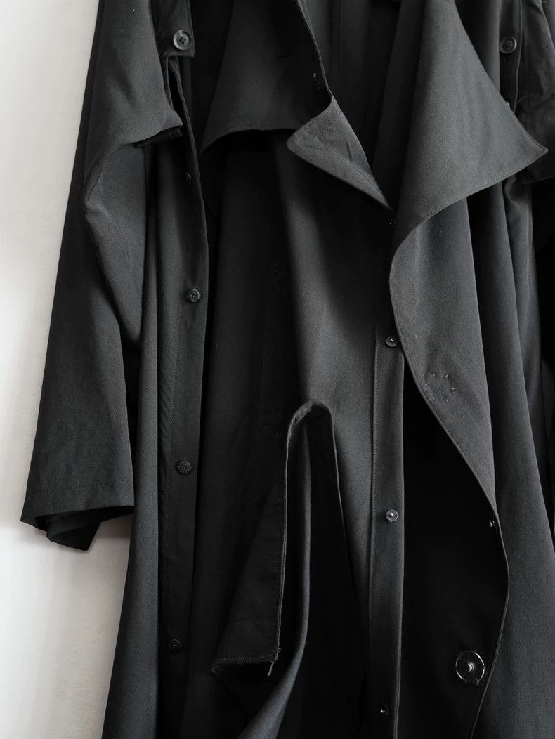 Yohji Yamamoto Yohji Yamamoto21SS Show Pure Black Wool Identical Coat 2503 Size US XL / EU 56 / 4 - 7 Thumbnail