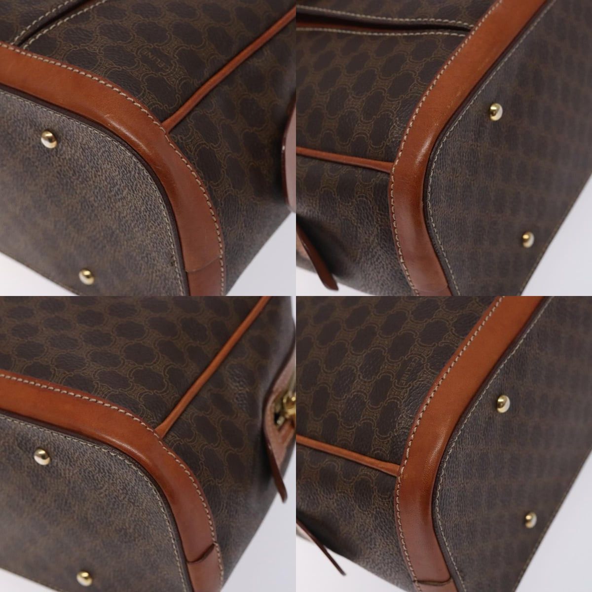 Celine CELINE Macadam Canvas Hand Bag Pvc Leather Brown Gold Size ONE SIZE - 10 Thumbnail