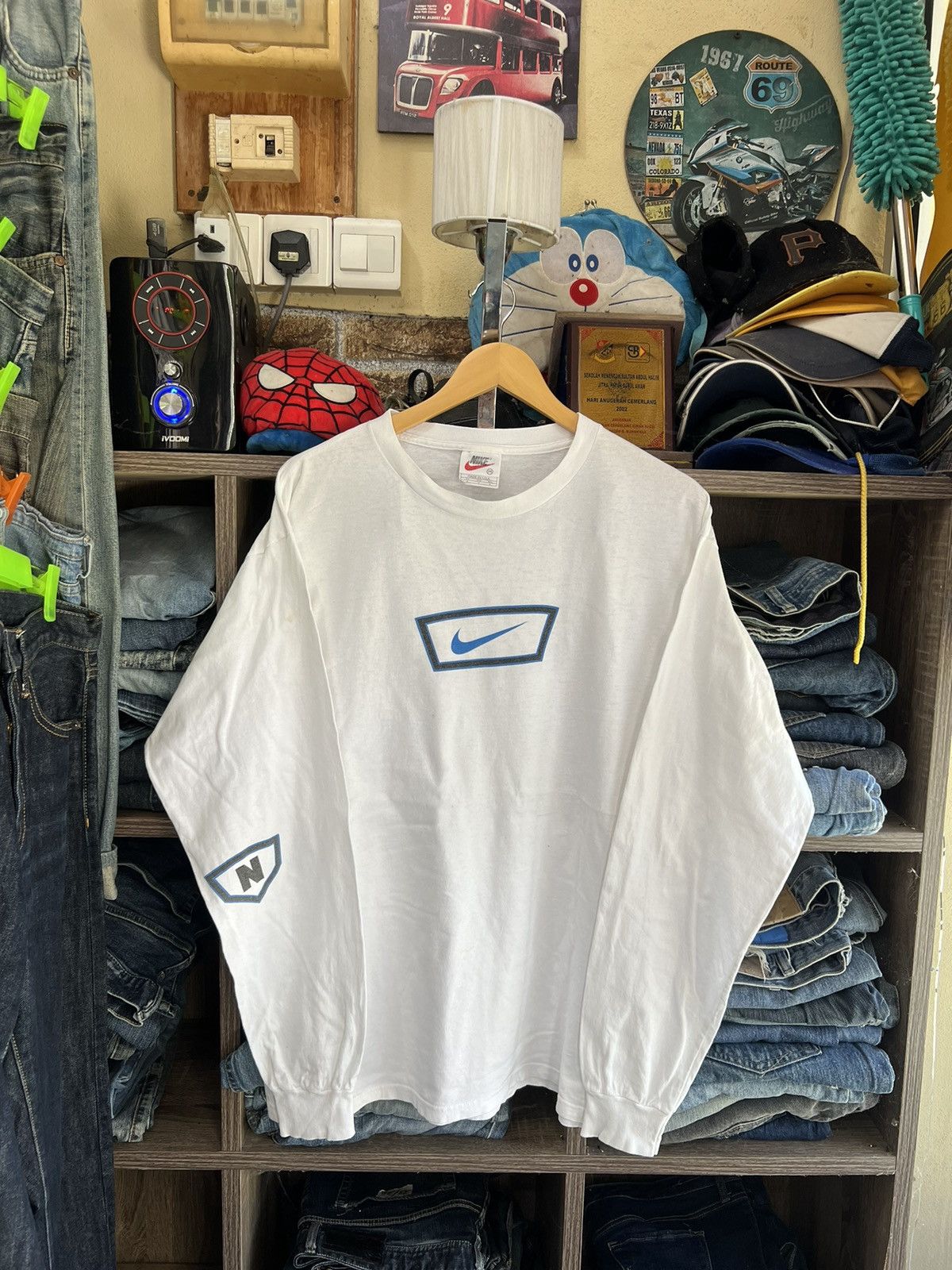 Nike 🔥Vintage Nike Swoosh Made in Usa Long Sleeves Size US M / EU 48-50 / 2 - 1 Thumbnail