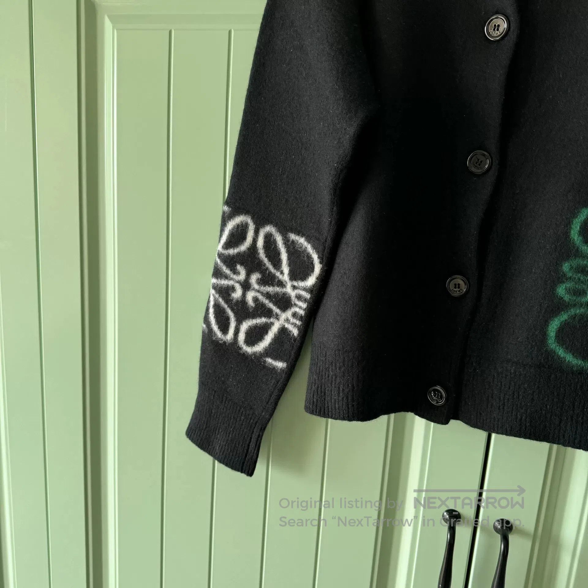 Loewe LOEWE Black Wool Cardigan with Logo. Size S / US 4 / IT 40 - 8 Thumbnail