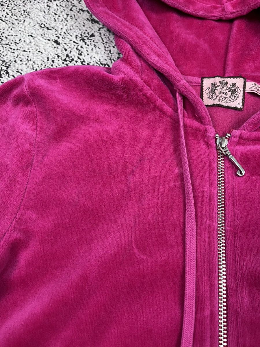 Juicy Couture Vintage Juicy Couture Y2K Glam Velour Pink Zip Up Hoodie Size M / US 6-8 / IT 42-44 - 8 Thumbnail