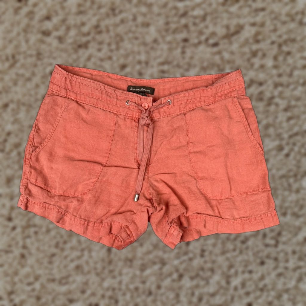 Tommy Bahama Tommy Bahama Shorts Women 4 Coral Drawstring Waist Casual Linen Blend Beach Size 27" / US 4 / IT 40 - 1 Thumbnail