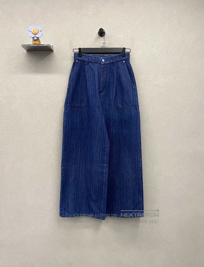 Chanel Chanel Dark blue wide-leg jeans Size 42" / US 20 - 1 Thumbnail
