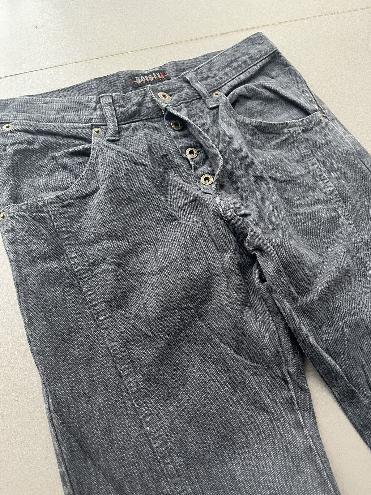 If Six Was Nine JAPANESE MORGAN HOMME FLARE BUTTON BLACK WASHED JEANS PUNK Size US 30 / EU 46 - 8 Thumbnail