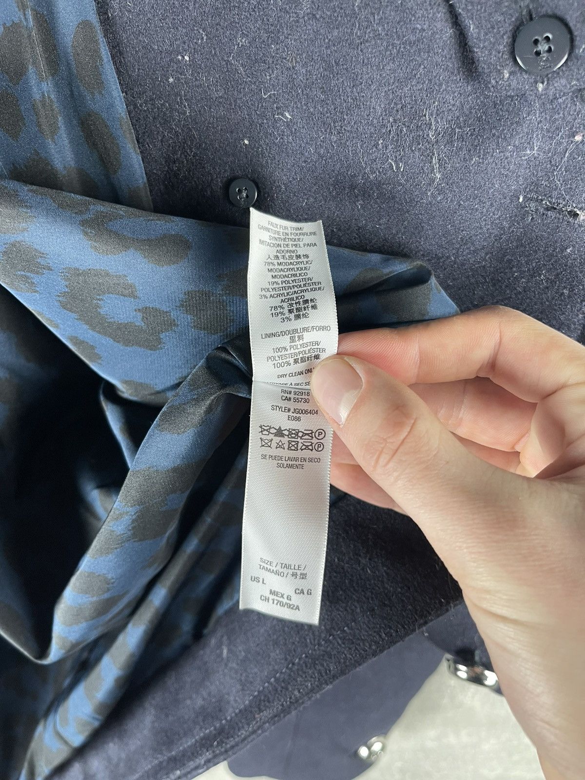 Juicy Couture Y2K Juicy Couture Cropped Wool Jacket Faux Fur Collar Blue Size L / US 10 / IT 46 - 12 Thumbnail