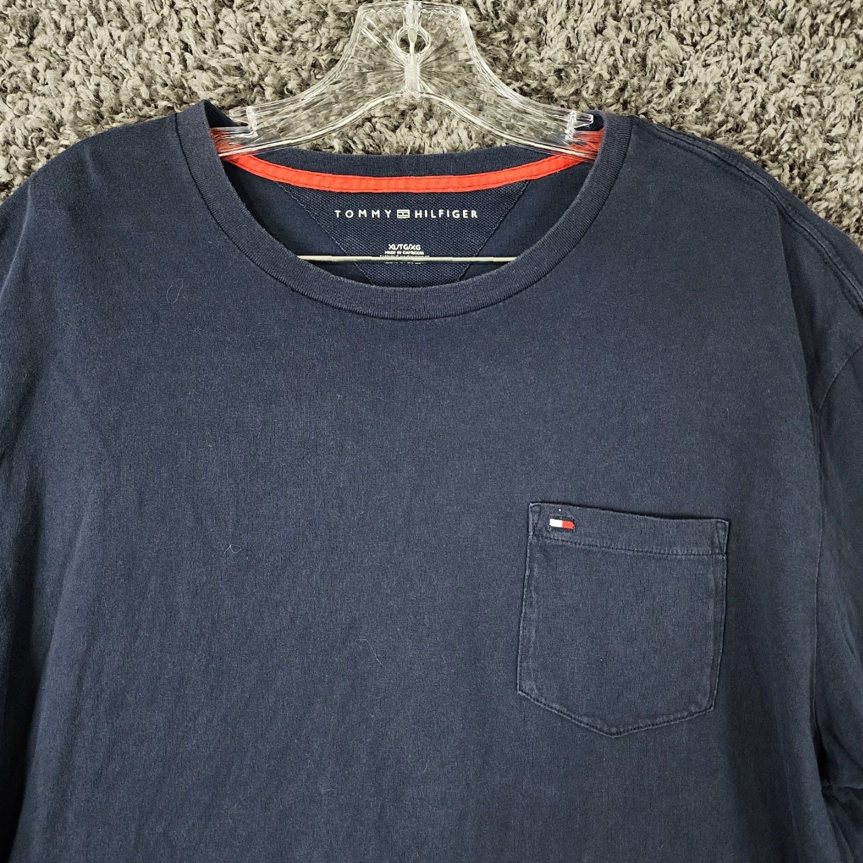 Tommy Hilfiger Tommy Hilfiger Mens Dark Blue Short Sleeve Tee XL Shirt Size Blue Men Size US 36 / EU 52 - 4 Thumbnail