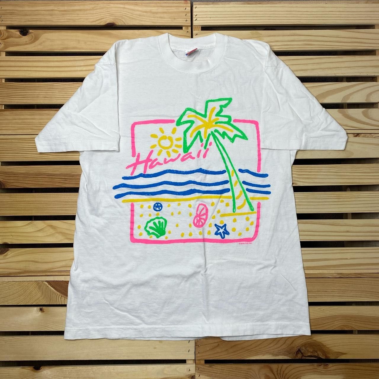 Fruit Of The Loom Vintage Hawaii White Art Beach Tee Size Large Size US L / EU 52-54 / 3 - 1 Thumbnail