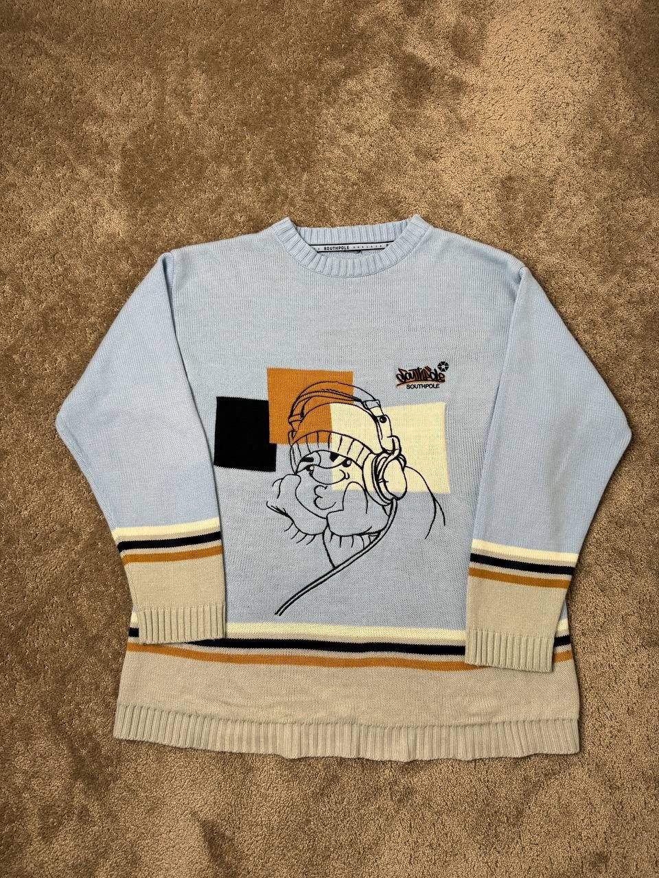 image of Vintage Mens Sweatshirt Southpole Y2K American Style in Blue (Size XL)