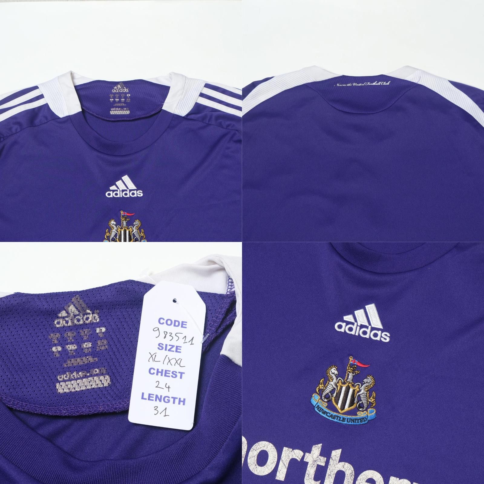 Adidas 2008/09 Newcastle United Away Shirt (XL/XXL) Size US XL / EU 56 / 4 - 4 Thumbnail