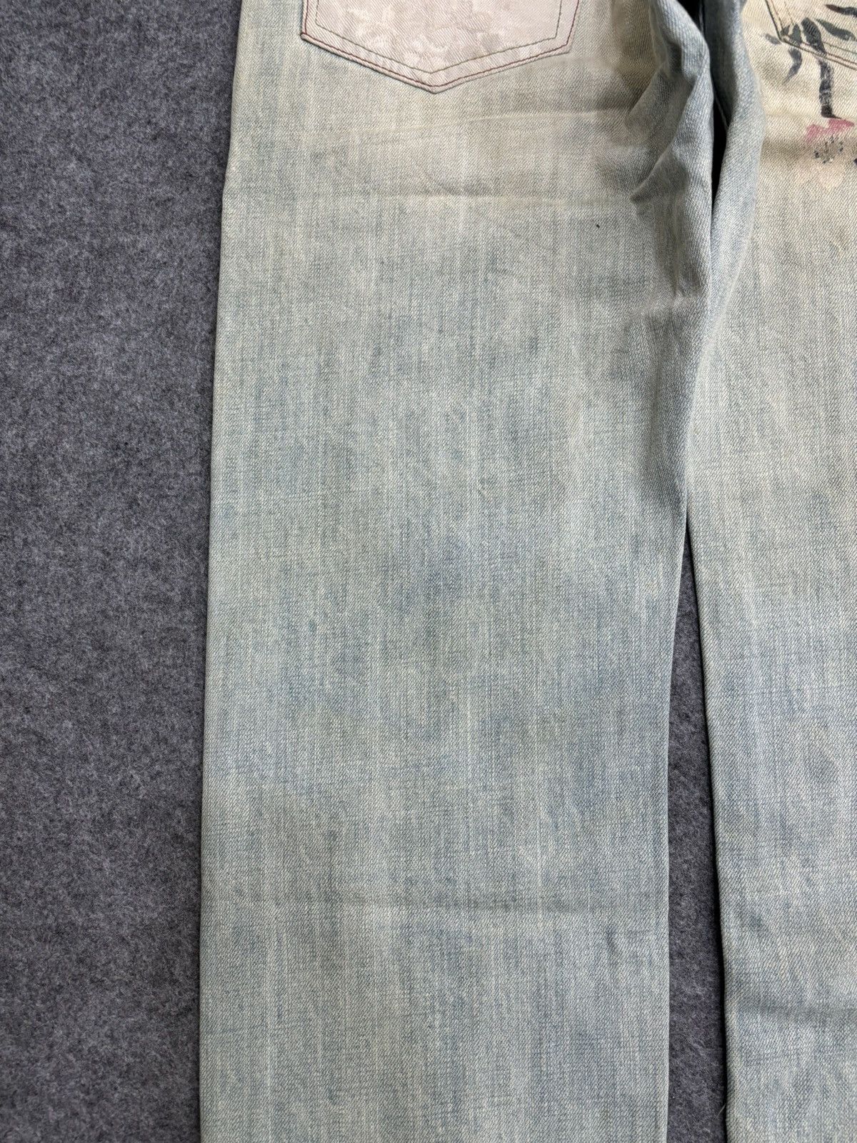 Japanese Brand 💥Denim Art💥ZEN Kyoto Style Japan Faded Floral Denim F569 Size US 30 / EU 46 - 15 Thumbnail