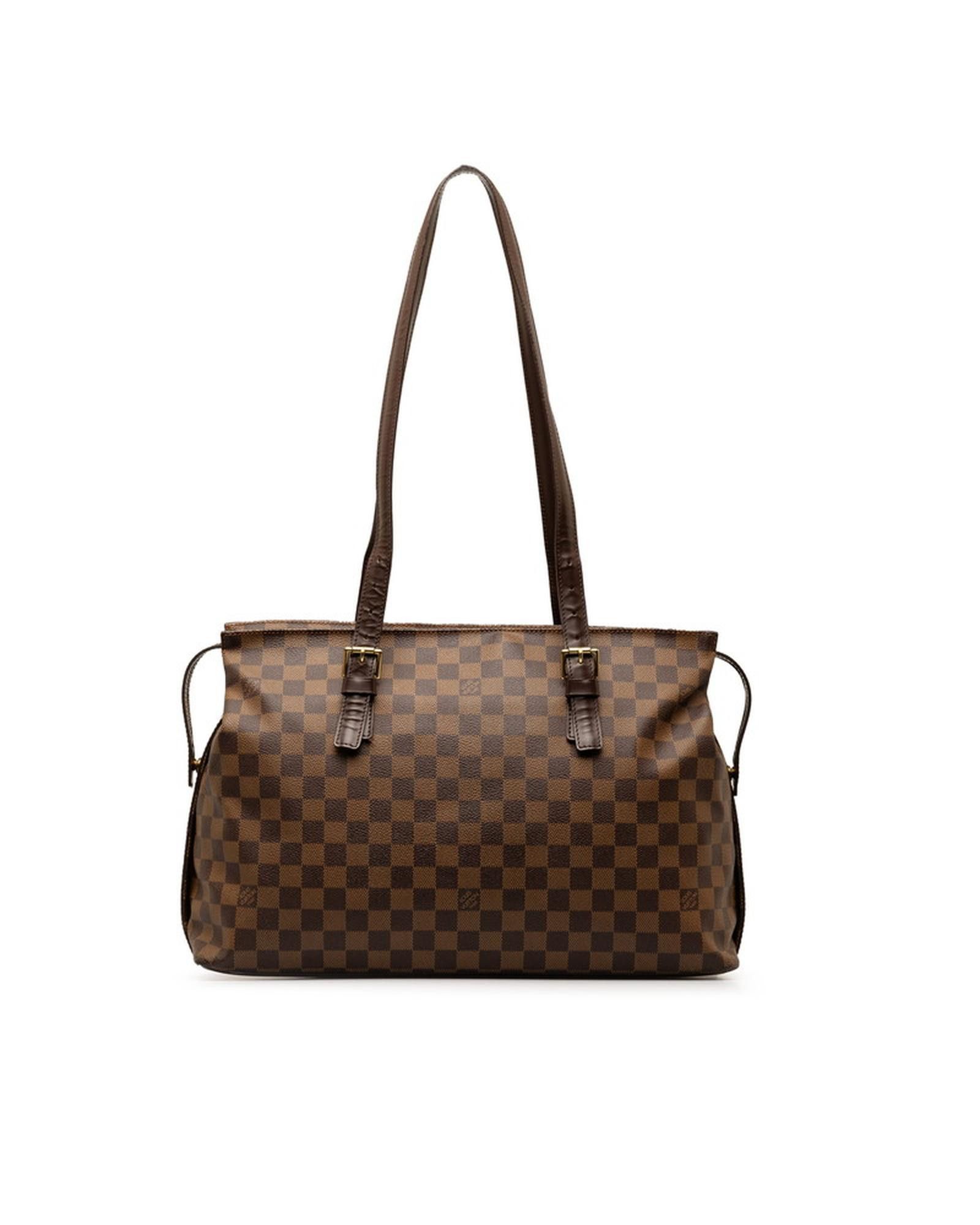 image of Louis Vuitton Designer Damier Ebene Shoulder Bag in Brown, Women's