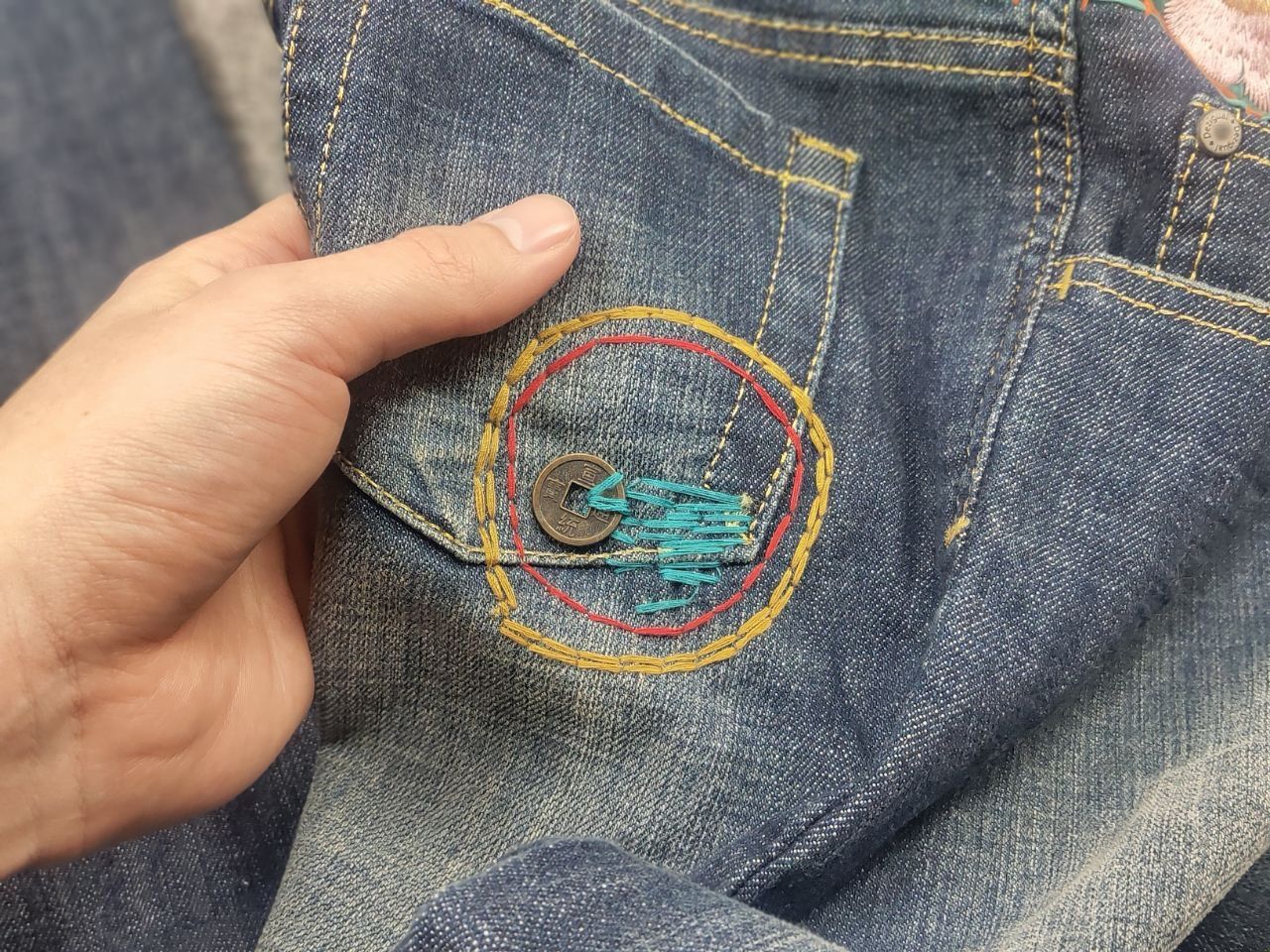 Hysteric Glamour Desigual Vintage Y2K Style Low-rise jeans embroidered logo Size 30" / US 8 / IT 44 - 13 Thumbnail